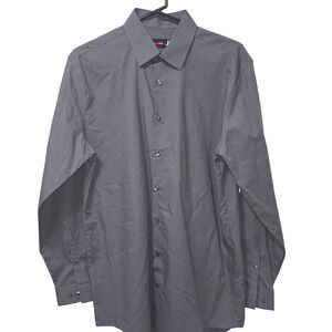 JF J. Ferrar Slim Fit Gray Dress Shirt Mens Size 16-16 1/2 32/33 groom speeck